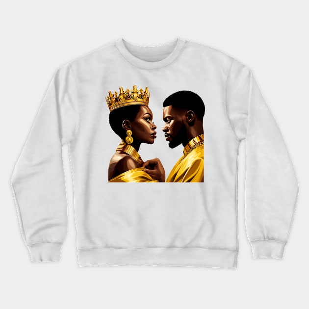 Afrocentric King And Queen Crewneck Sweatshirt by Graceful Designs